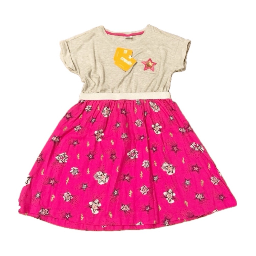 NWT Gymboree dress girls size 7 Cosmic Club pink gray stars sparkle sequins NEW